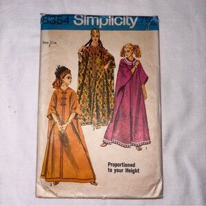 Vintage uncut Simplicity S8354 caftan pattern copyright 1969